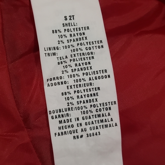 Rothschild Tailored Faux Velvet Wool Holiday Dress Coat Size 2 Toddler Red Jacke - Picture 5 of 6